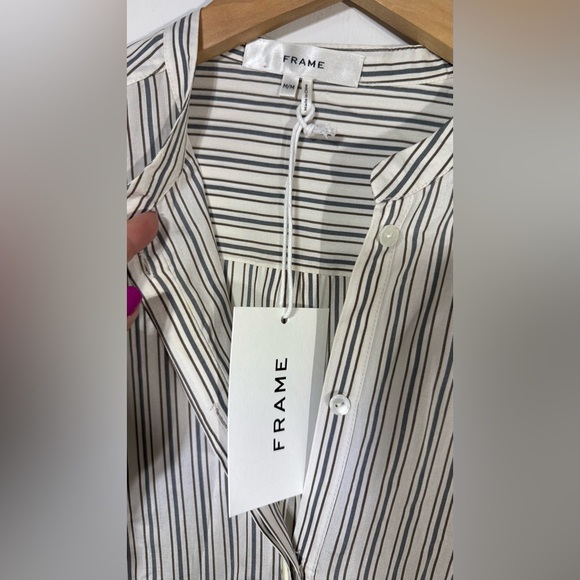 NWT FRAME THE STRIPED POCKET SHIRT - Picture 2 of 6